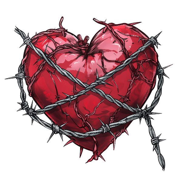 Barbed Wire Heart Art