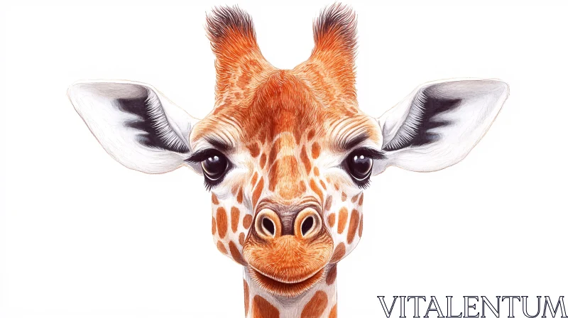 Detailed Giraffe Close-Up AI Image