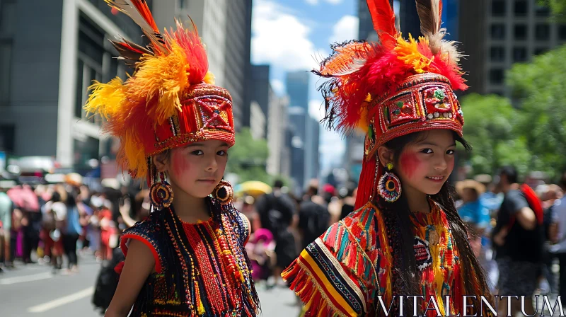 Children in Traditional Dress AI Image