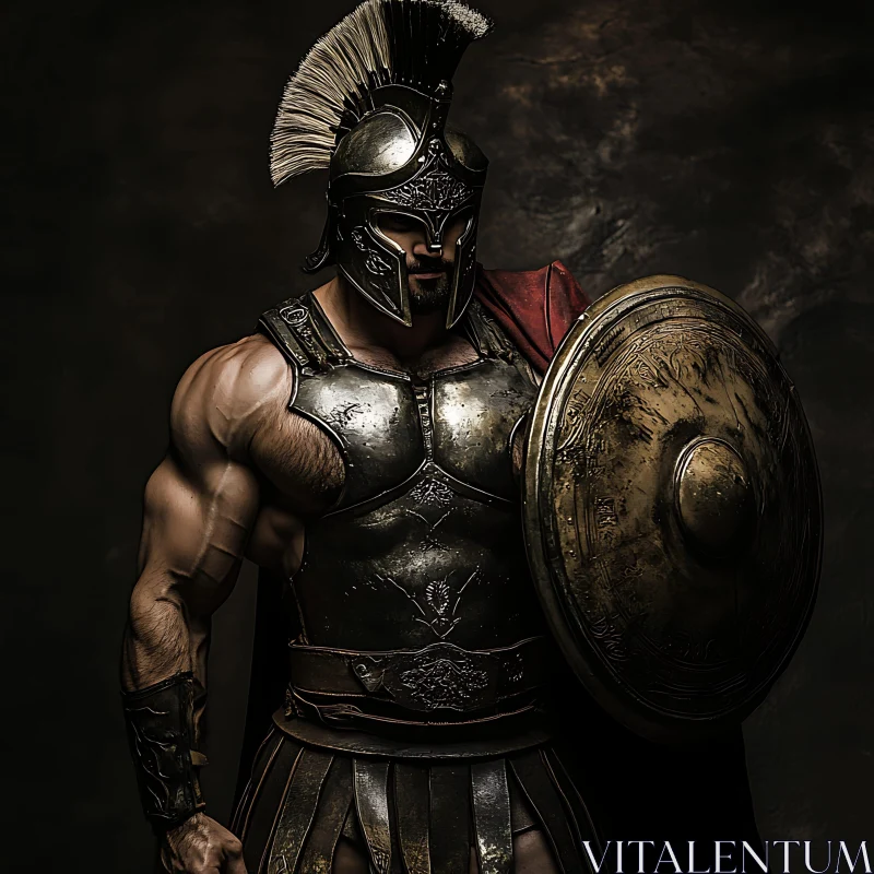 AI ART Ancient Warrior with Shield