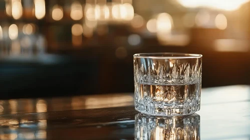 Reflections in a Crystal Water Glass