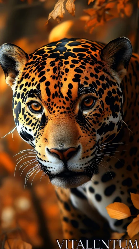 Autumn Jaguar Gaze AI Image