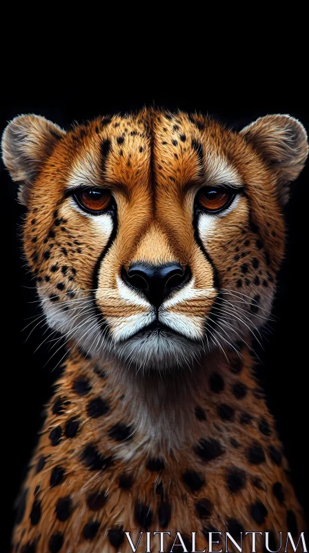 AI ART Intense Gaze of the Cheetah