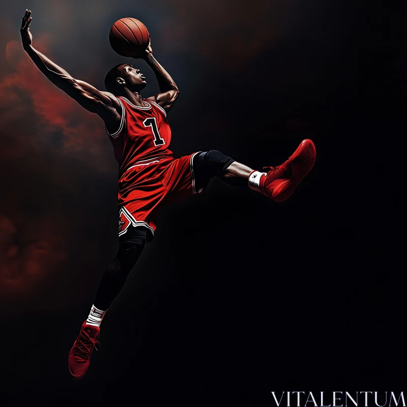 Athlete Shooting Basketball AI Image