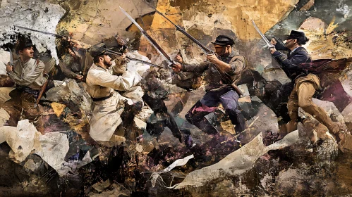 Historical Civil War Soldiers in Battle Art