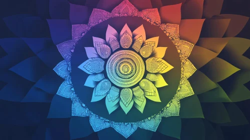 Geometric Floral Pattern Mandala Art AI Image