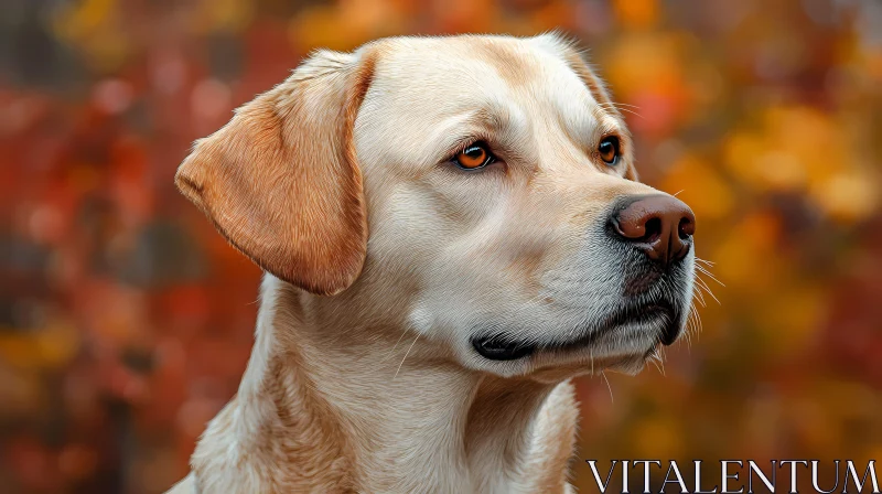 Labrador Retriever Amidst Fall Colors AI Image