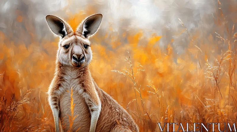 AI ART Autumn Kangaroo in Outback