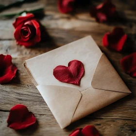 Love Letter with Rose Petal Heart