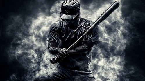 Baseball Player in Smoke