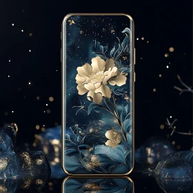 Luxurious Golden Floral Phone Design