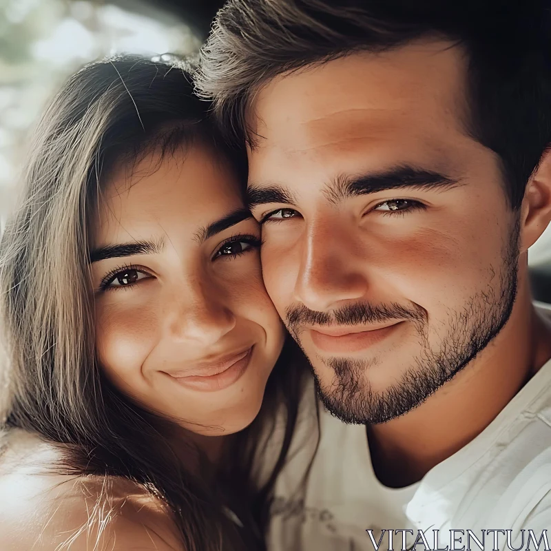 Close-Up of Couple in Love AI Image