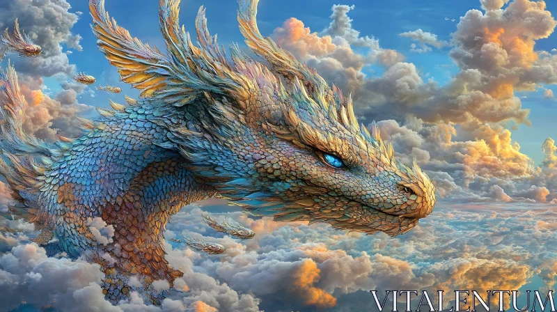 Dragon in the Clouds AI Image