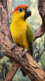 Colorful Parrot in Dense Forest Environment