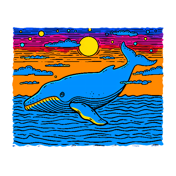 POD Design Ocean Sunset Whale Art