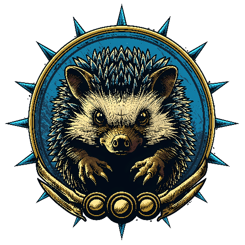 Elegant Hedgehog T-Shirt Design with Golden Accents