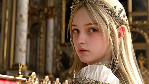 Elegant Portrait of a Beautiful Woman | Blonde Hair, Blue Eyes