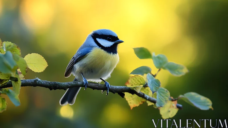 Blue Tit Bird Portrait AI Image