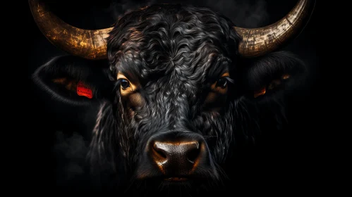 Stunning Black Bull in Traditional Cultural Context