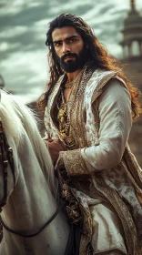 Equestrian Portrait of a Man with Jewels
