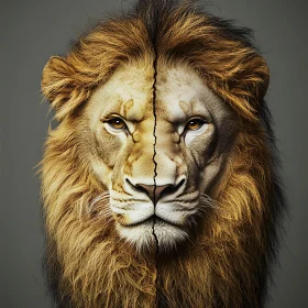 Split Face Lion