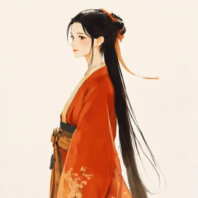Serene Portrait of Woman in Traditional Attire