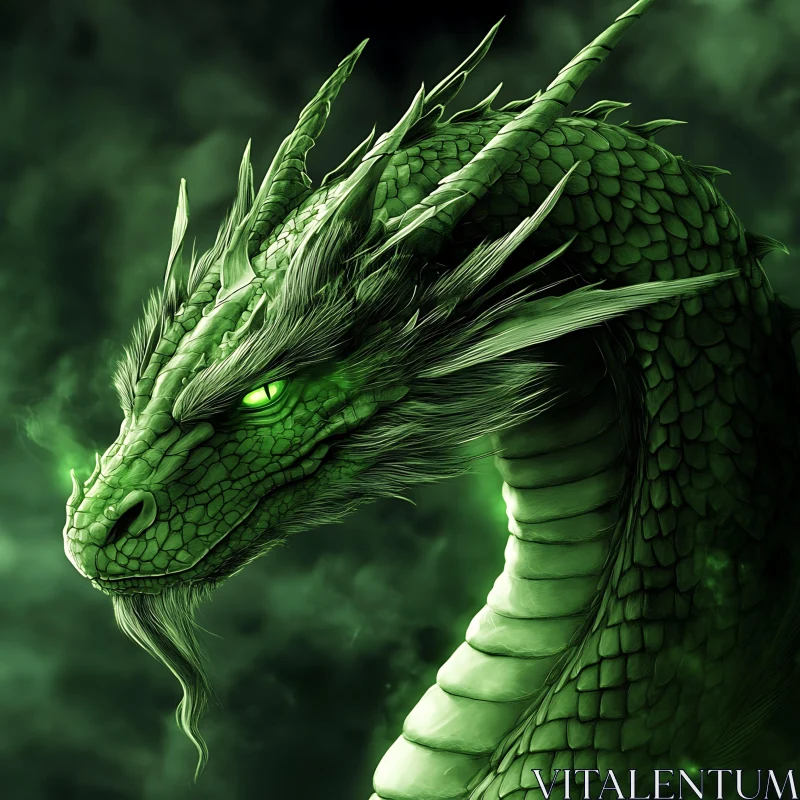 AI ART Emerald Dragon Portrait