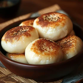 Golden Brown Buns with Sesame Seeds