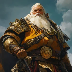 Armored Warrior with White Beard