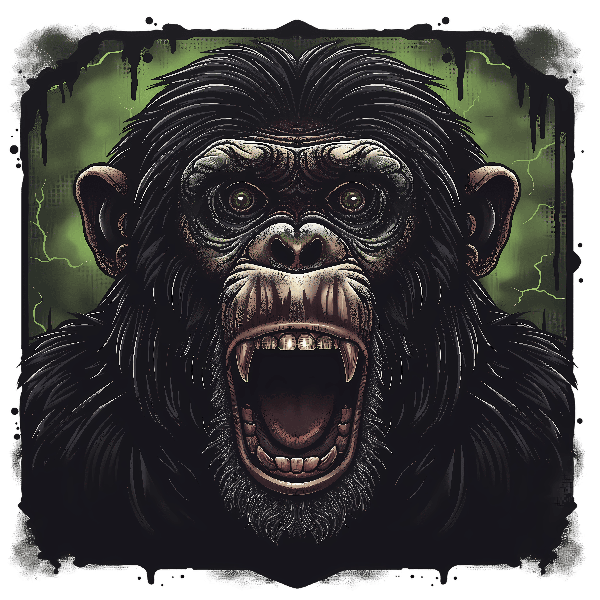 Intense Primate Face Art T-Shirt