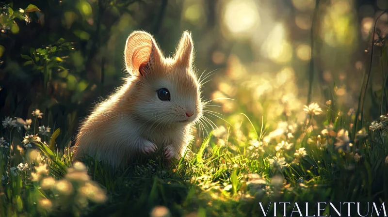 Bunny in Sunny Field AI Image