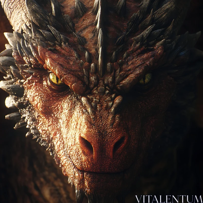 AI ART Dragon Head Close-Up: Mythical Beast