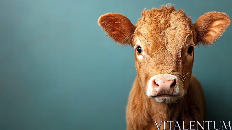 Calf Close-up Portrait AI Image