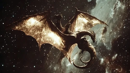 Stardust Dragon in the Night Sky