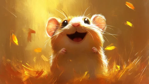 Joyful Rodent in Fall Scenery