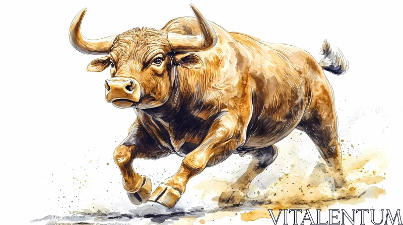 Energetic Bull Artwork AI Image