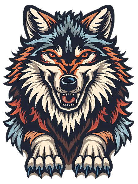 Wild Wolf Graphic for Apparel POD Design