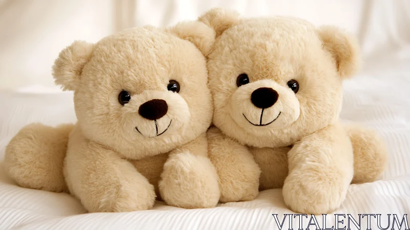 Cuddly Teddy Bears Together AI Image