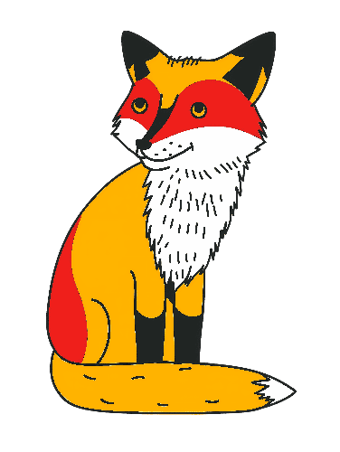 Charming Cartoon Fox Illustration for Apparel and Accessories POD Design