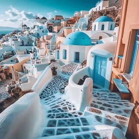 Scenic view of Santorini's unique architecture