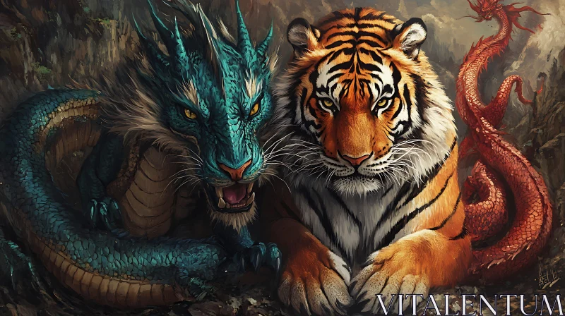 AI ART Dragon and Tiger: A Fantastic Duo