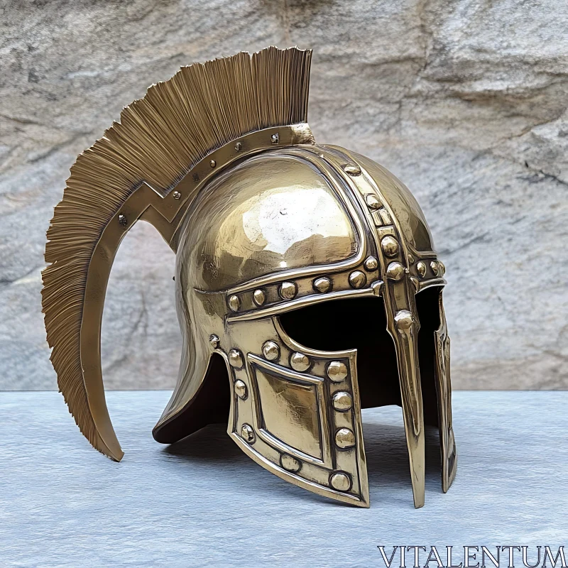 AI ART Antique Bronze Spartan Warrior Helmet