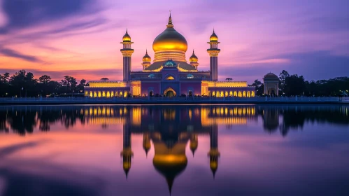 Golden Mosque at Dusk