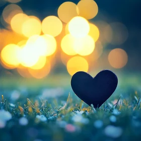 Romantic Heart on Grass