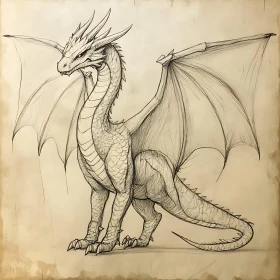 Pencil Drawing of a Dragon