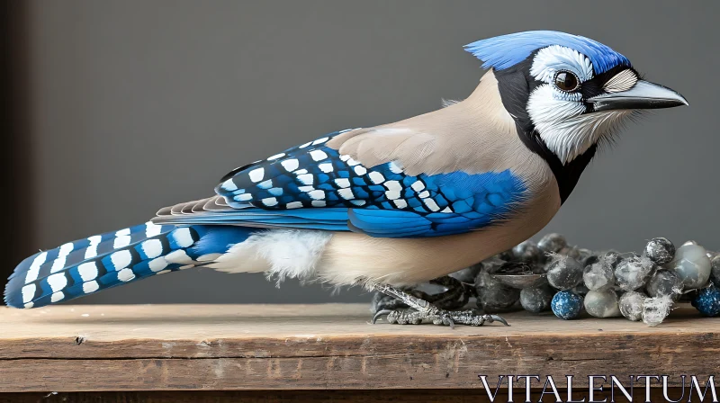 Detailed Blue Jay Bird Close-Up AI Image