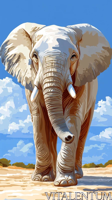 Grand Elephant in Natural Habitat AI Image