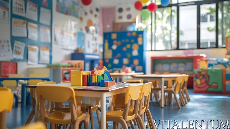 Bright and Cheerful Classroom Setting AI Image