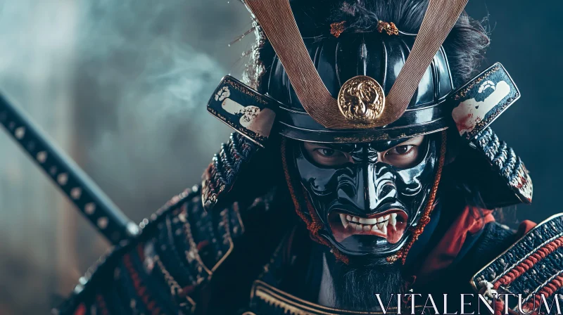 AI ART Masked Samurai Warrior Portrait