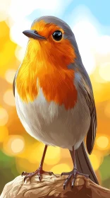 Colorful Robin Illustration